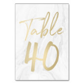 Marbre et or Script | Carte Numéro de tableau 40 (Par défaut)