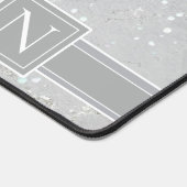 Marbre étincelant Monogramme Gris Neutre ID672 (Coin)