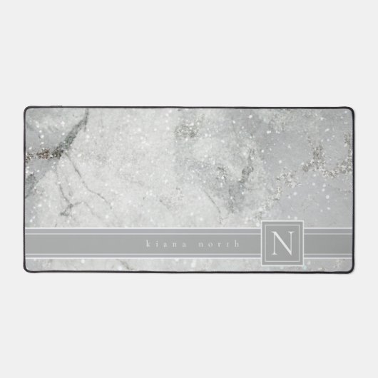 Marbre étincelant Monogramme Gris Neutre ID672 (Recto)