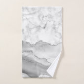 Marbre Faux Pailleté Argent Agate Blanche Moderne (Serviette à main)