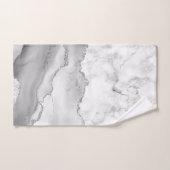 Marbre Faux Pailleté Argent Agate Blanche Moderne (Serviette à main)