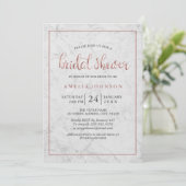 marbre Faux rose or nuptiale douche Invitation (Debout devant)