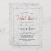 marbre Faux rose or nuptiale douche Invitation (Devant / Derrière)