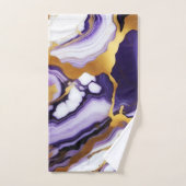 Marbre faux violet jaune or tendance gras (Serviette à main)