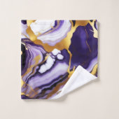 Marbre faux violet jaune or tendance gras (Gant de toilette)