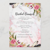 Marbre floral Blush Elegant Bridal Brunch Menu (Devant)