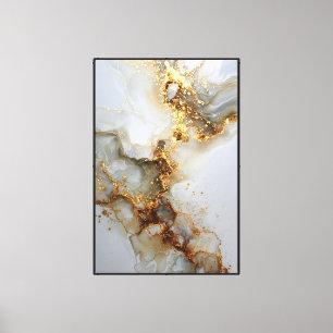 Marbre fluide avec veines d'or – Art mural abstrai
