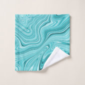 Marbre fluide turquoise élégant (Gant de toilette)