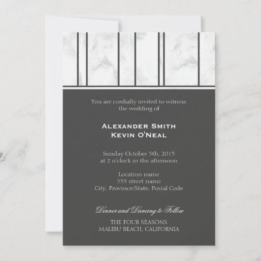 Marbre Gay Faire-part de mariage (Devant)