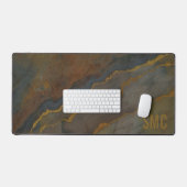 Marbre géode tons terre cuivré monogrammé (Clavier et souris)