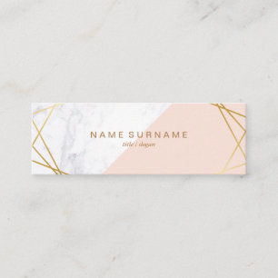 Marbre géométrique Gold Lumière rose Mini Carte de