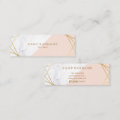 Marbre géométrique Gold Lumière rose Mini Carte de (Devant / Derrière)