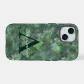Marbre granit monogramme abstrait vert quartz (Verso Horizontal)
