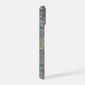 Marbre gris chic paillettes dorées monogramme (Côté droit)