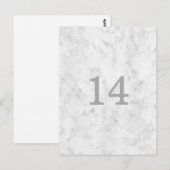 Marbre gris élégant Numéro de table (Devant / Derrière)