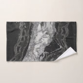 Marbre gris et blanc et abstrait argenté (Serviette à main)