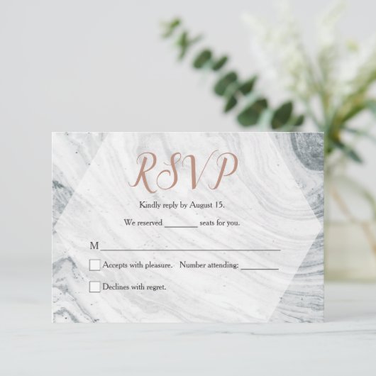 Marbre gris Mariage moderne RSVP Chic (Debout devant)