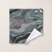 Marbre gris pâle Turquoise Agate Parties scintilla (Gant de toilette)