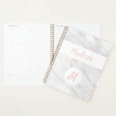 Marbre Gris Rose Moderne Monogramme Tendance (Devant avec enveloppe)