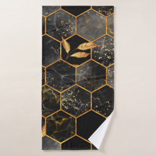 Marbre hexagone texture transparente avec feuilles