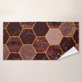 Marbre hexagone texture transparente avec or (Serviette de bain)