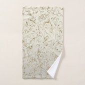 Marbre Ivoire & Paillettes Dorées Tendance Moderne (Serviette à main)