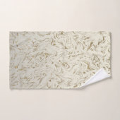 Marbre Ivoire & Paillettes Dorées Tendance Moderne (Serviette à main)