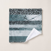 Marbre léopard bandes pailletées Glam 2 (Gant de toilette)