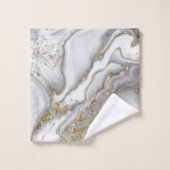 Marbre liquide gris - perle et or (Gant de toilette)