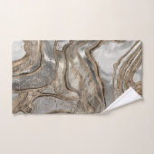 Marbre liquide - perle et or (Serviette à main)