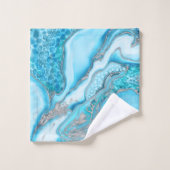 Marbre liquide - quartz bleu et pierres précieuses (Gant de toilette)