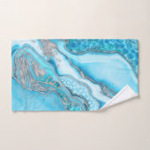Marbre liquide - quartz bleu et pierres précieuses (Serviette à main)