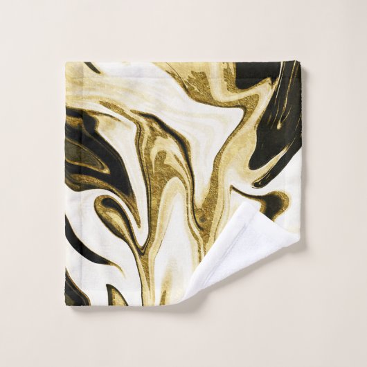 Marbre liquide rétro-numérique élégant Abstrait (Gant de toilette)