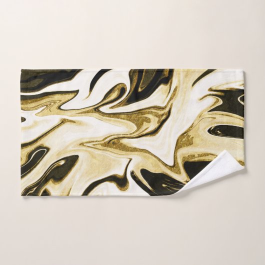 Marbre liquide rétro-numérique élégant Abstrait (Serviette à main)