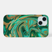 Marbre Liquide Vert et Or (Verso Horizontal)