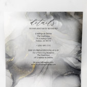 Marbre mariage Noir Or Encre d'alcool Tri-Fold (Intérieur en premier)