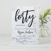 Marbre Moderne Brossé 40E Invitation Anniversaire (Debout devant)