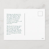 Marbre moderne Carte photo de vacances vert foncé (Dos)