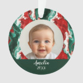 Marbre moderne élégant _ Premier ornement de Noël (devant)