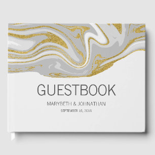 Marbre moderne et Mariage d'or livre d'hôtes