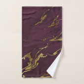 Marbre moderne moderne profond violet et doré (Serviette à main)