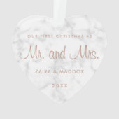 Marbre moderne Rose or Notre premier Noël (dos)