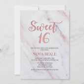 Marbre moderne Sweet 16 Anniversaire Invitation (Devant)