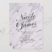 Marbre moderne tendance Elégant Mariage Invitation (Devant / Derrière)