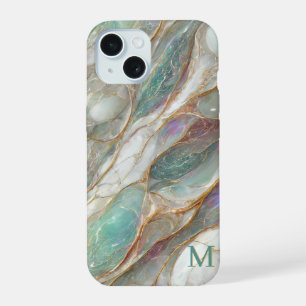 Marbre Monogramme Perle Mère Veines D'or Luxe