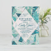 Marbre mosaïque turquoise Invitation de fête d'ann (Debout devant)