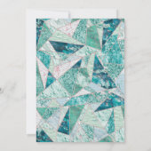 Marbre mosaïque turquoise Invitation de fête d'ann (Dos)