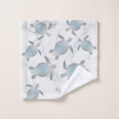 Marbre Motif des tortues d'argent (Gant de toilette)