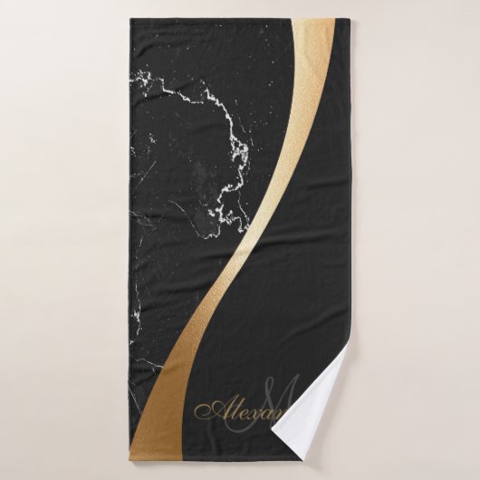 Marbre noir (Serviette de bain)