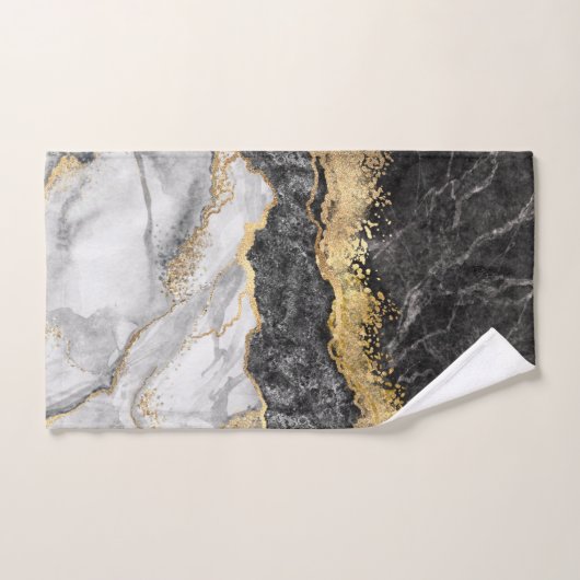 Marbre noir avec or assez (Serviette à main)
